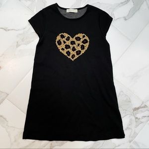 Zara Leopard Heart Embellished Shift Dress